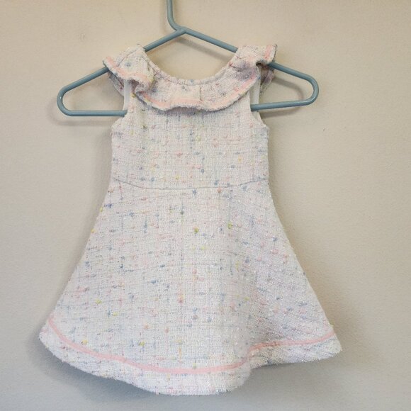Janie And Jack Multicolor Boucle Sleeveless Dress Size 3 Girly Casual Party